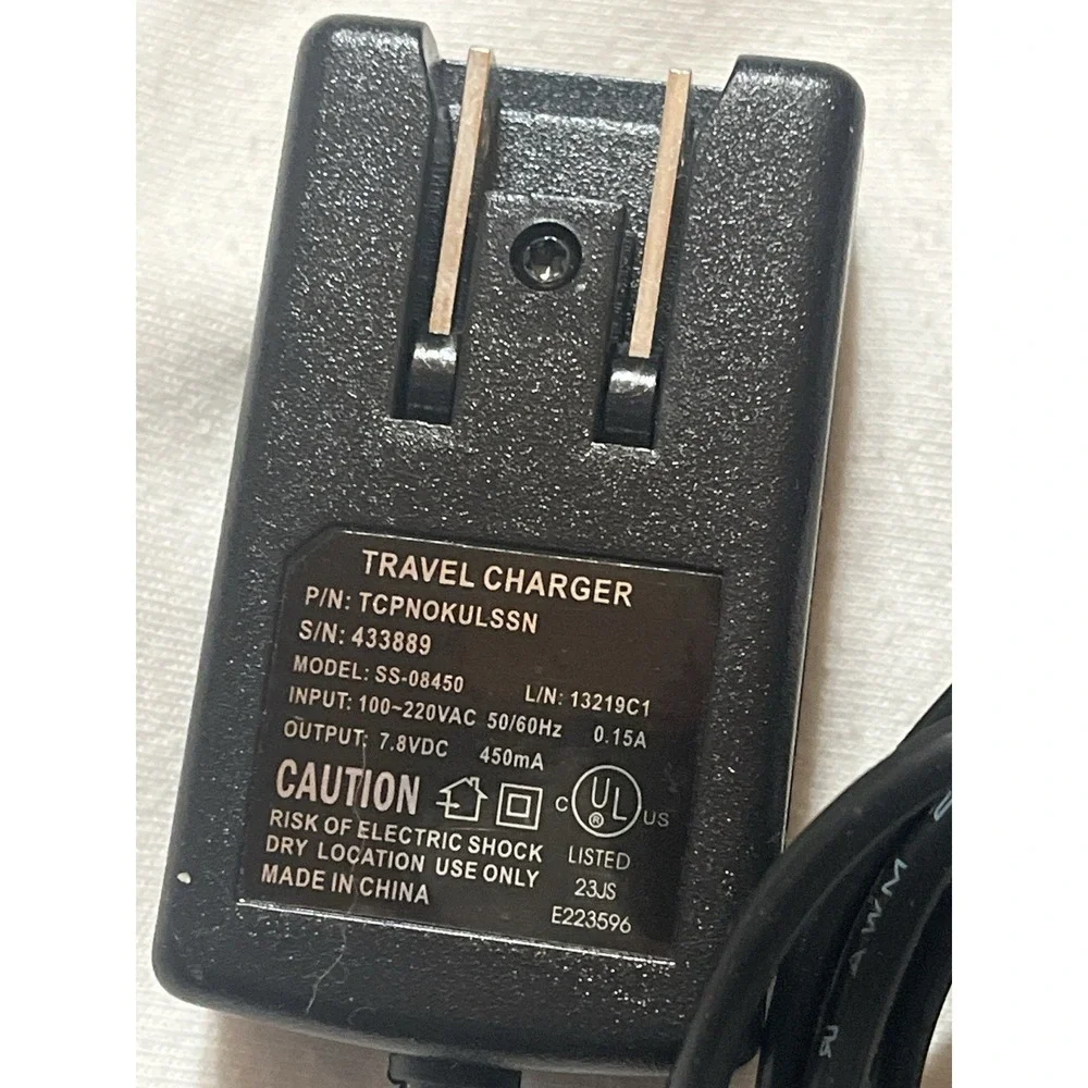 Travel Charger SS-08450 7.8V 450mA Power Supply AC Adapter